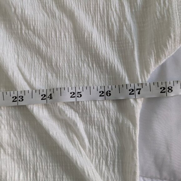 Max Studio Top Size 3X White Cinched Sleeve Jersey Dropped-Shoulder Blouse NWT - Picture 13 of 14